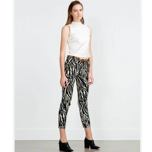 Zara zebra print cropped trousers